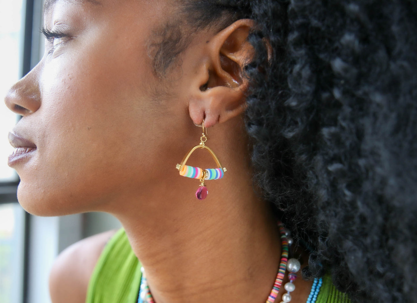 Bridge Earrings in Pink Multi
