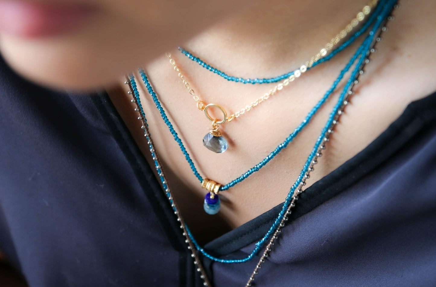 Aramis Long Layering Neck in Turquoise