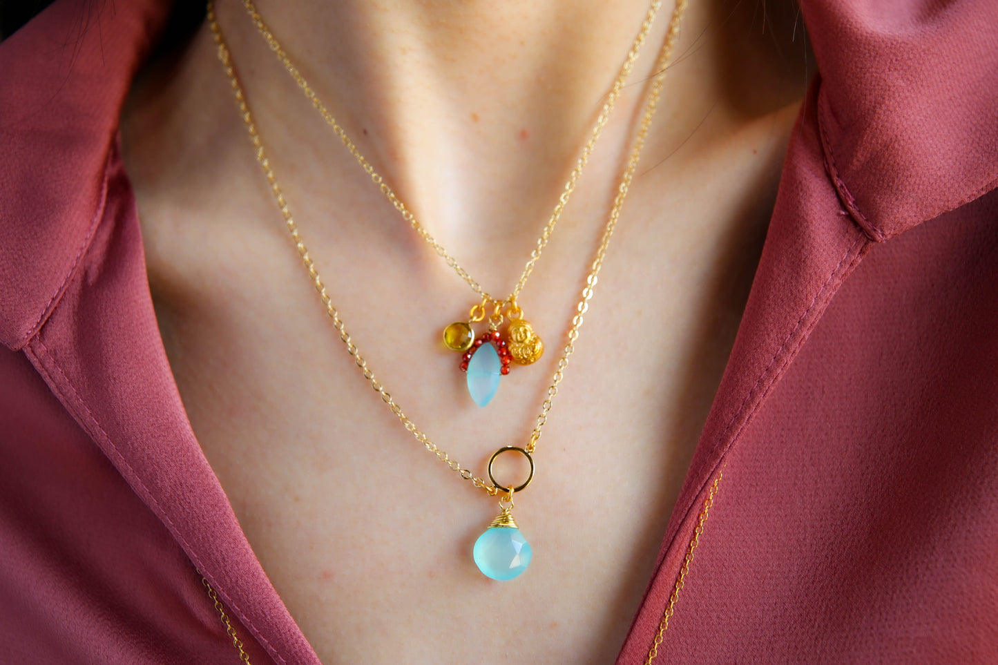 Macaroon Adjustable Pendant in Chocolate Moonstone