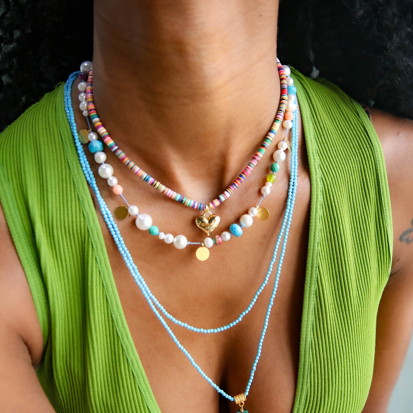 Evie Knotted Necklace in Silver Pearl