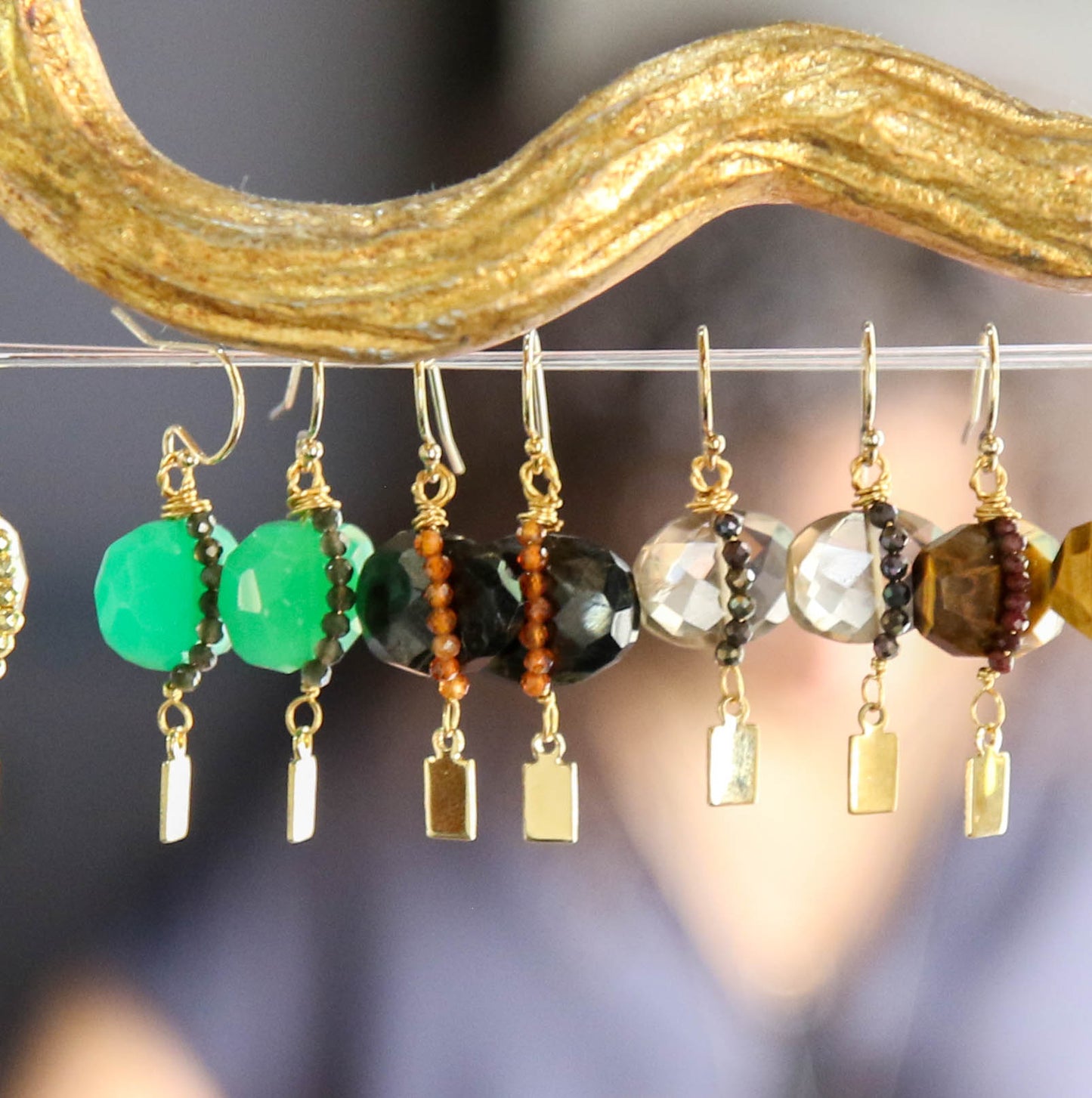 Solo Earrings in Tiger's Eye