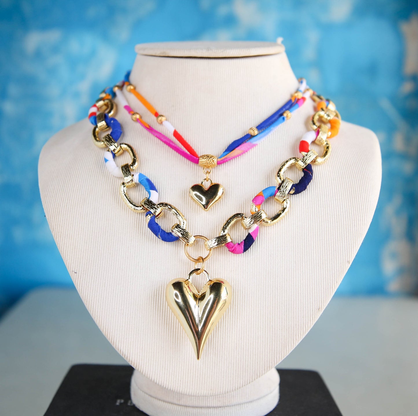 Zaza Pendant Necklace in Hot Pink Multi