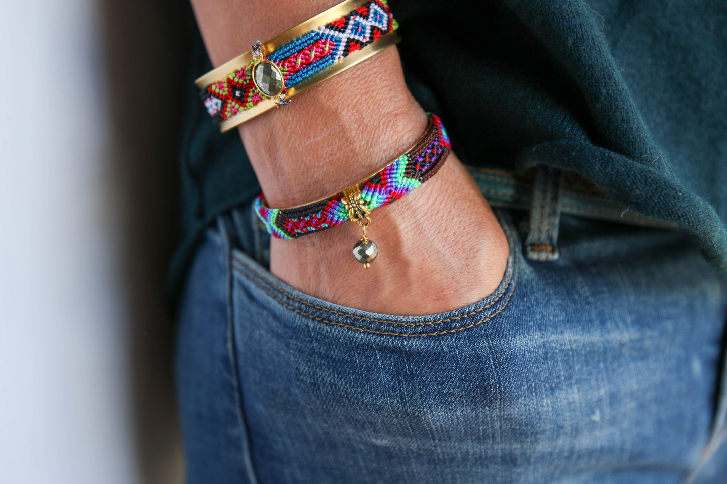 Friendship Bangles in Dark Multi