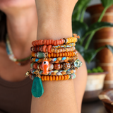 Tapestry Woven Bracelet/Amberlight Stack