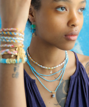 Aramis Long Layering Neck in Turquoise