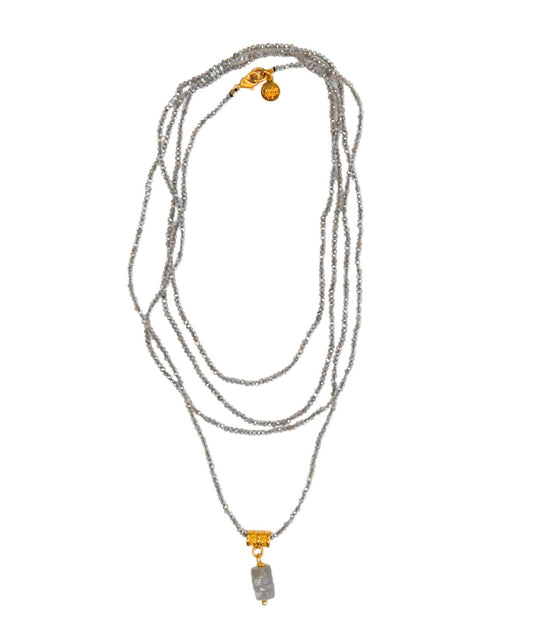 Aramis Long Layering Neck in Mystic Labradorite