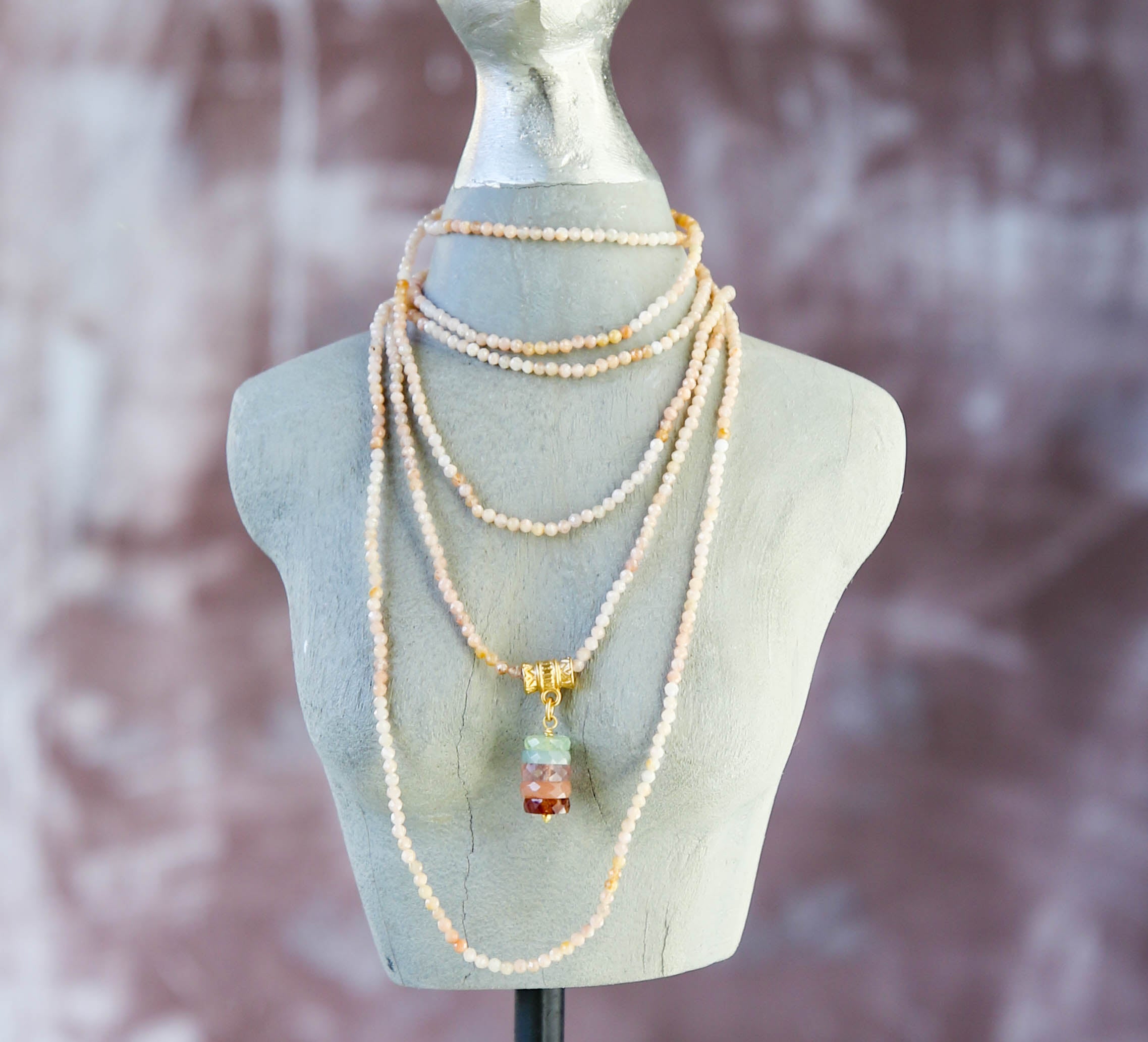 Aramis Long Layering Neck in Black Spinel