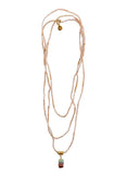 Aramis Long Layering Neck in Peach Moonstone