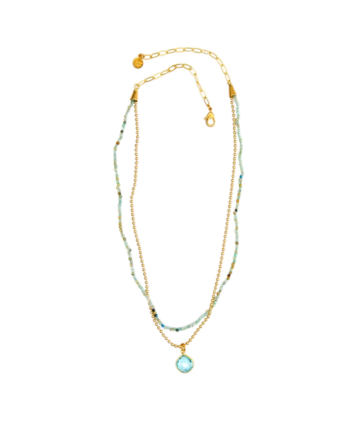 Avery Double Strand Necklace in Amazonite