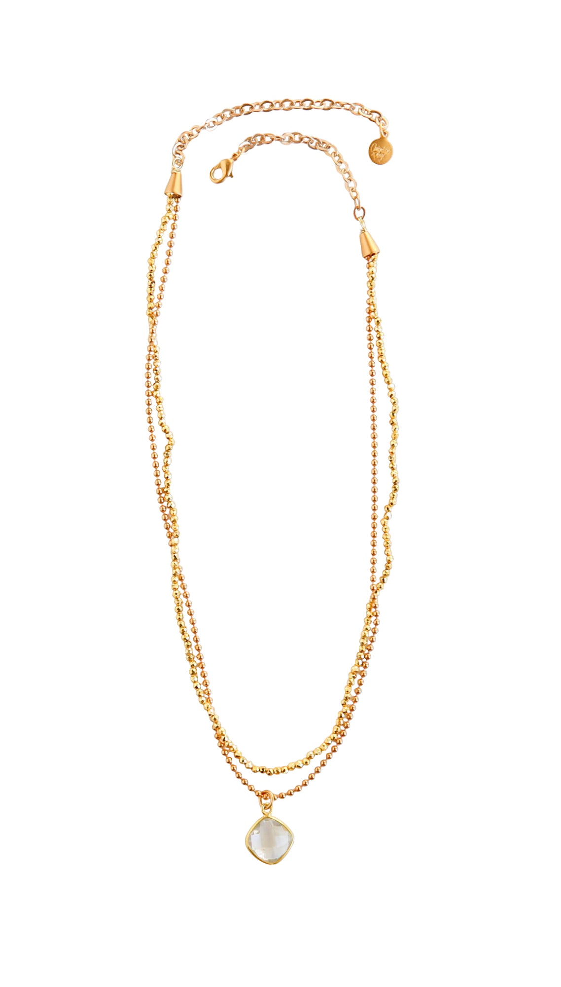 Avery Double Strand Necklace in Gold Pyrite