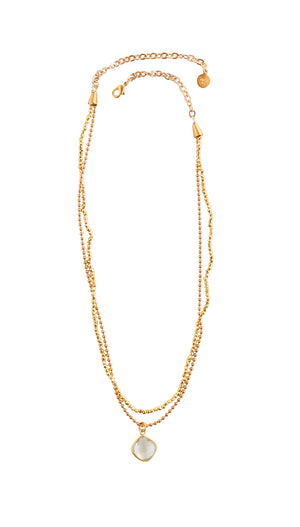 Avery Double Strand Necklace in Gold Pyrite