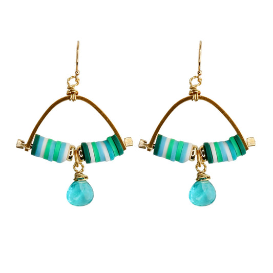 Bridge Earrings in Greens