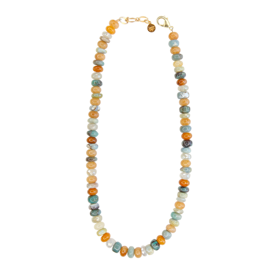 Candied Beaded Necklace in Marigold Multi