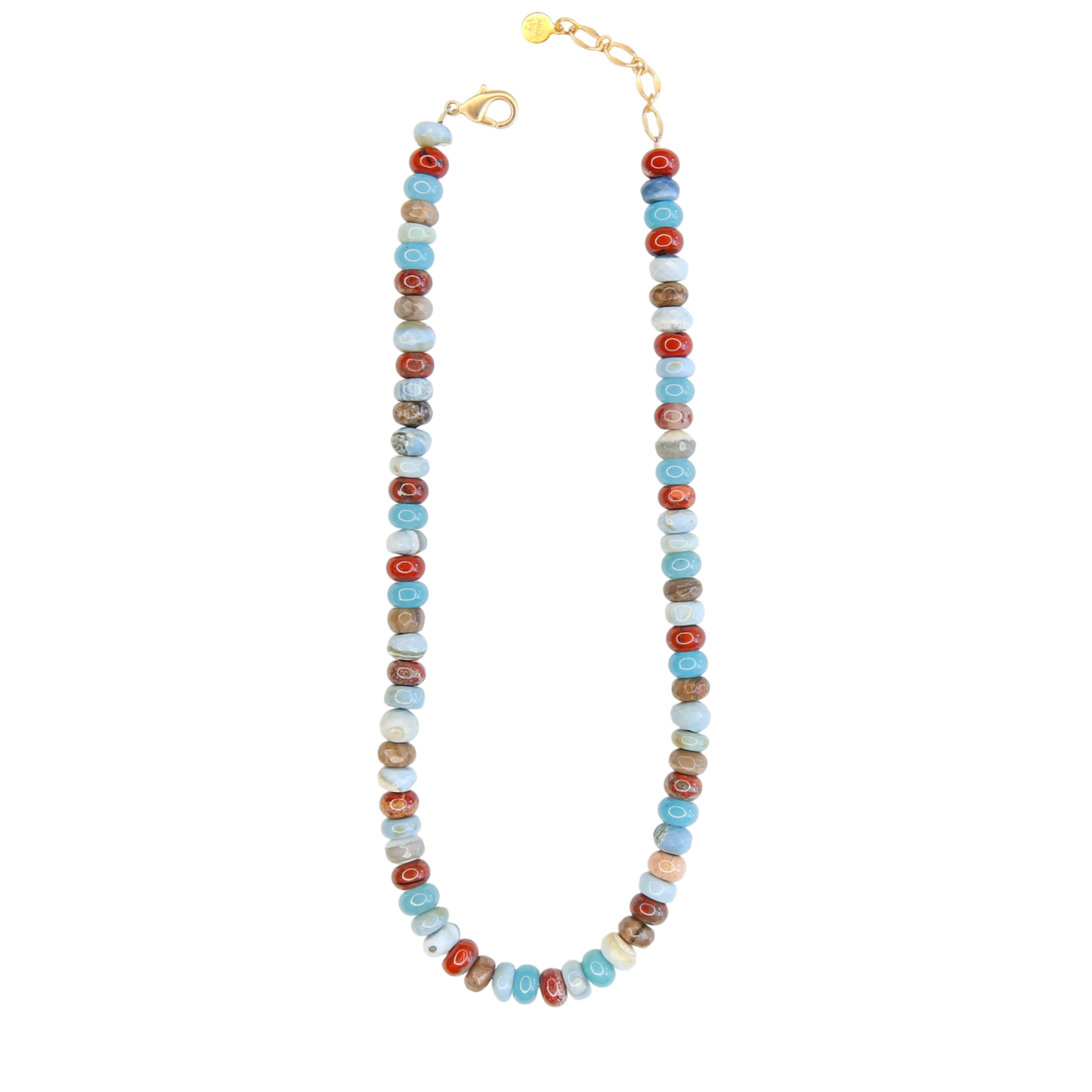 Candied Beaded Necklace in Blue Mist