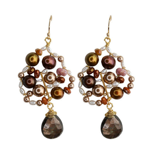 Carmen Earrings in Chocolate Pearl