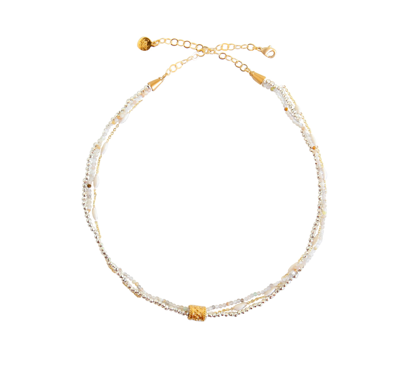 Chiffon Multi Strand Necklace in White