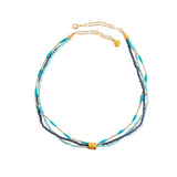 Chiffon Multi Strand Necklace in Turquoise