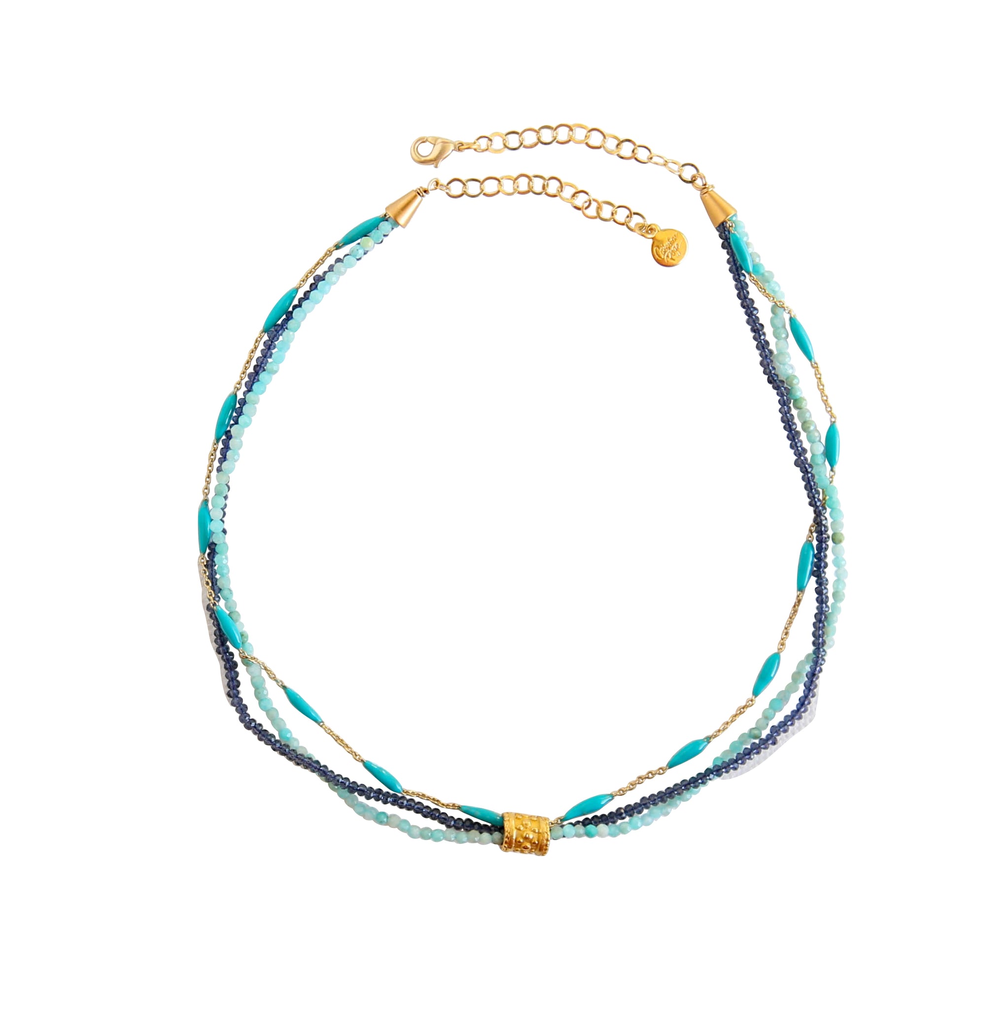 Chiffon Multi Strand Necklace in Turquoise