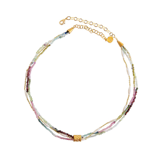 Chiffon Multi Strand Necklace in Tourmaline
