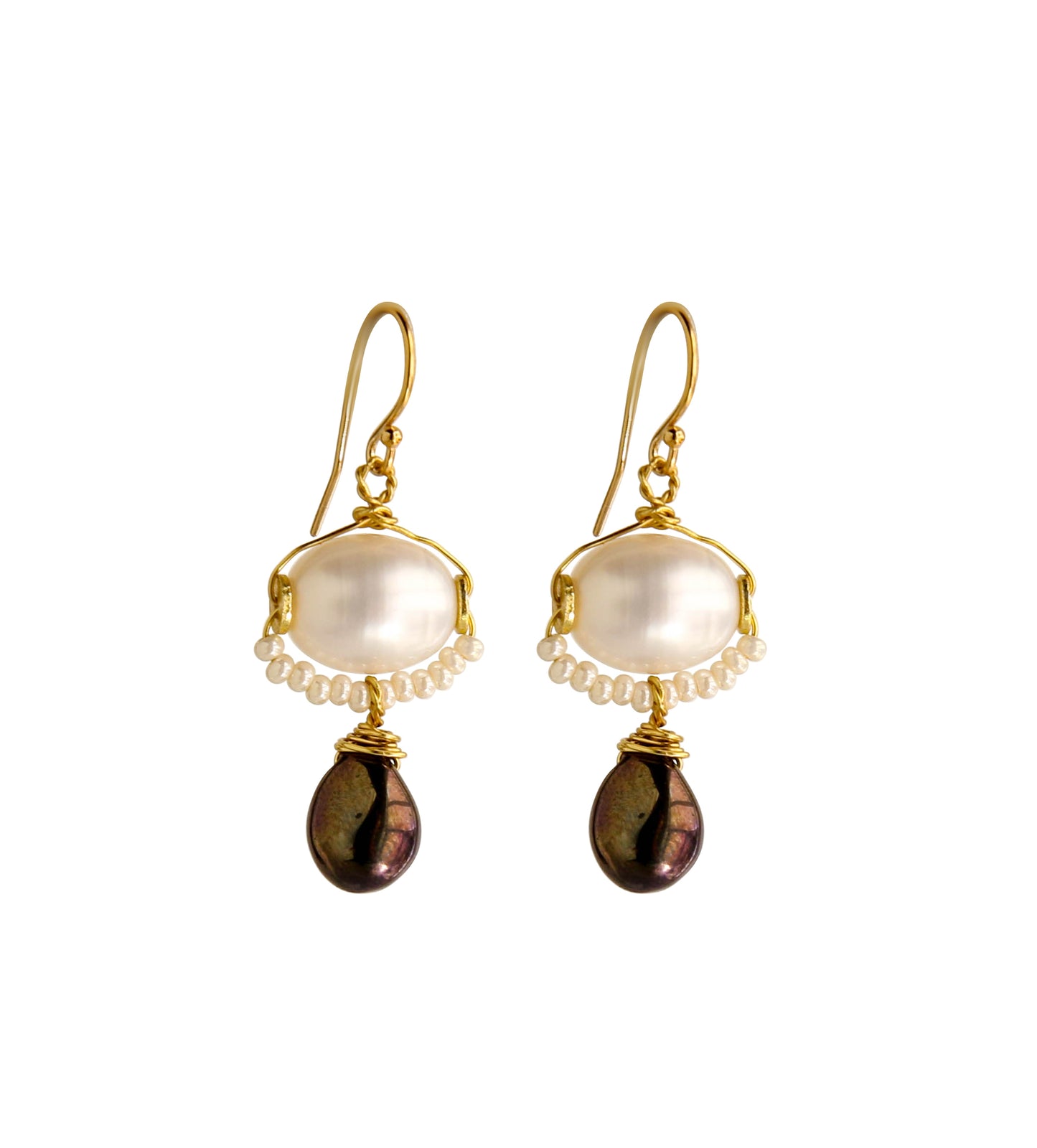 Clara Earrings in Chocolate Pyrite