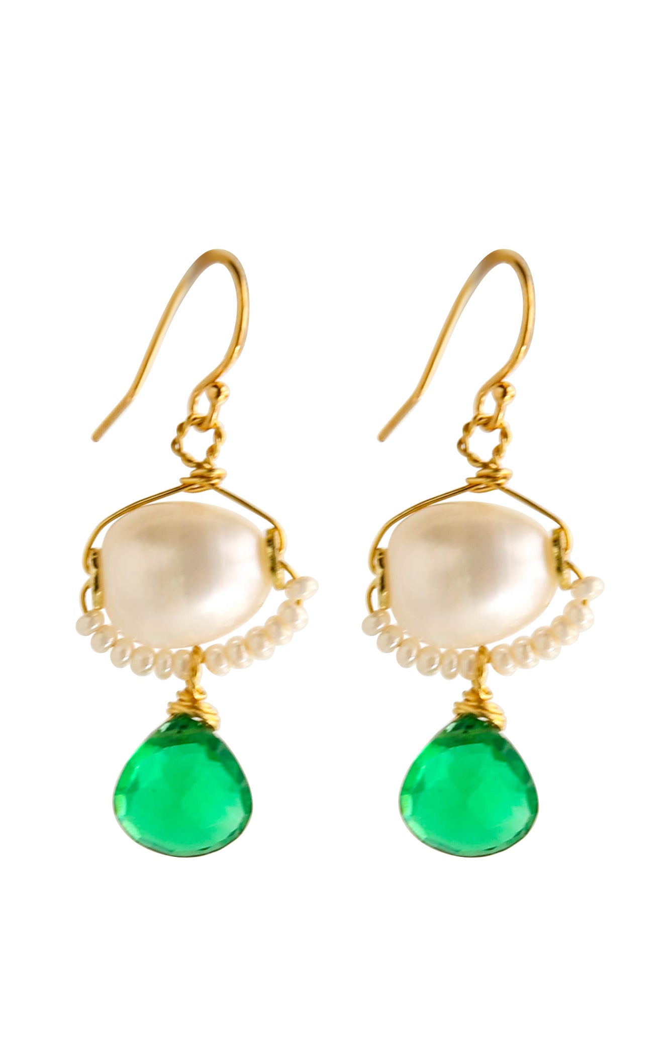 Clara Earrings in Emerald Green