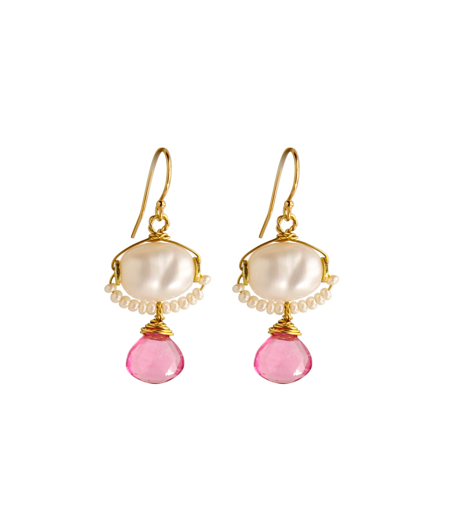Clara Earrings in Pink Chalcedony
