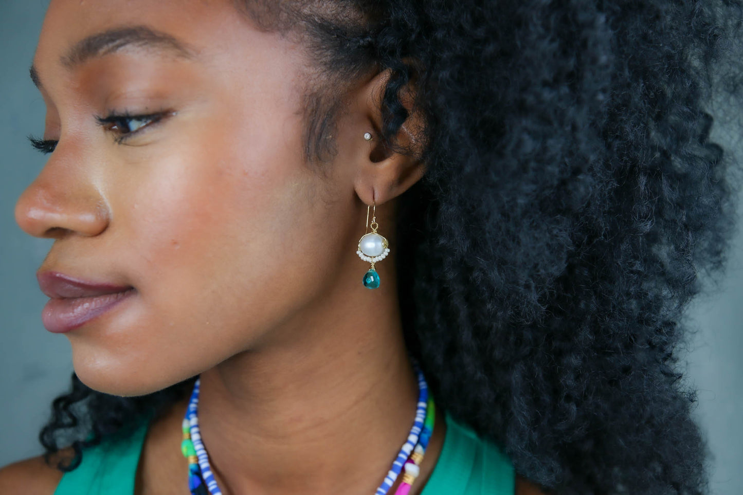 Clara Earrings in Emerald Green