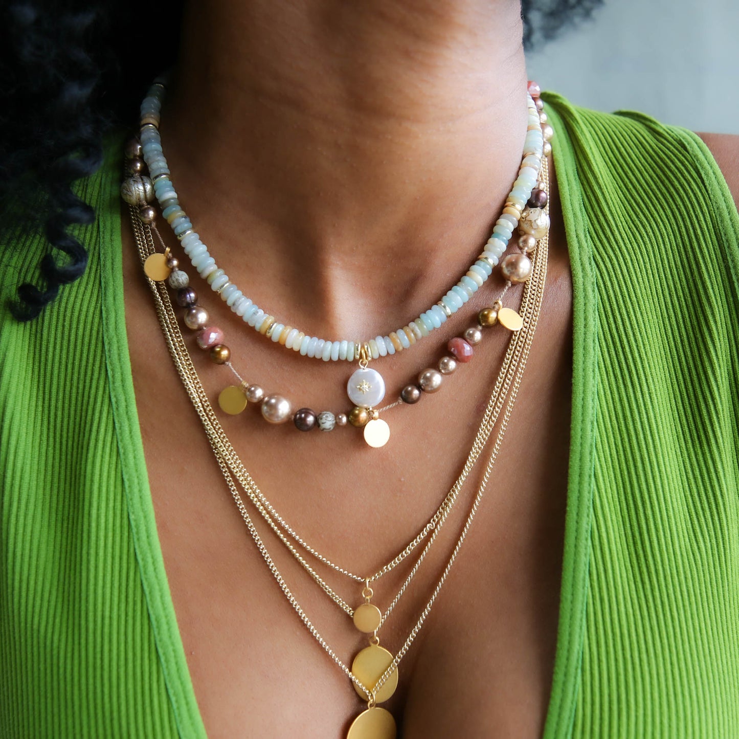 Evie Knotted Necklace in Chocolate Pearl