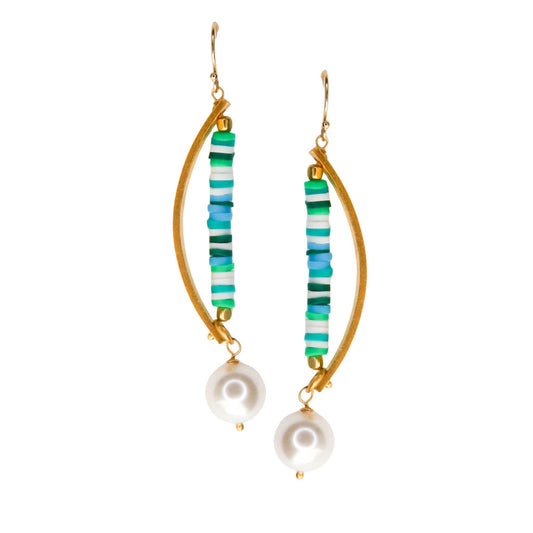 Coast Earrings in Greens