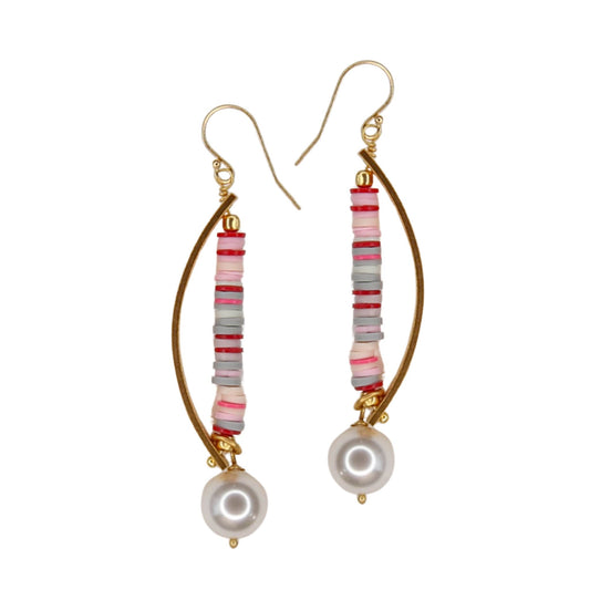 Coast Earrings in Valentine Pink