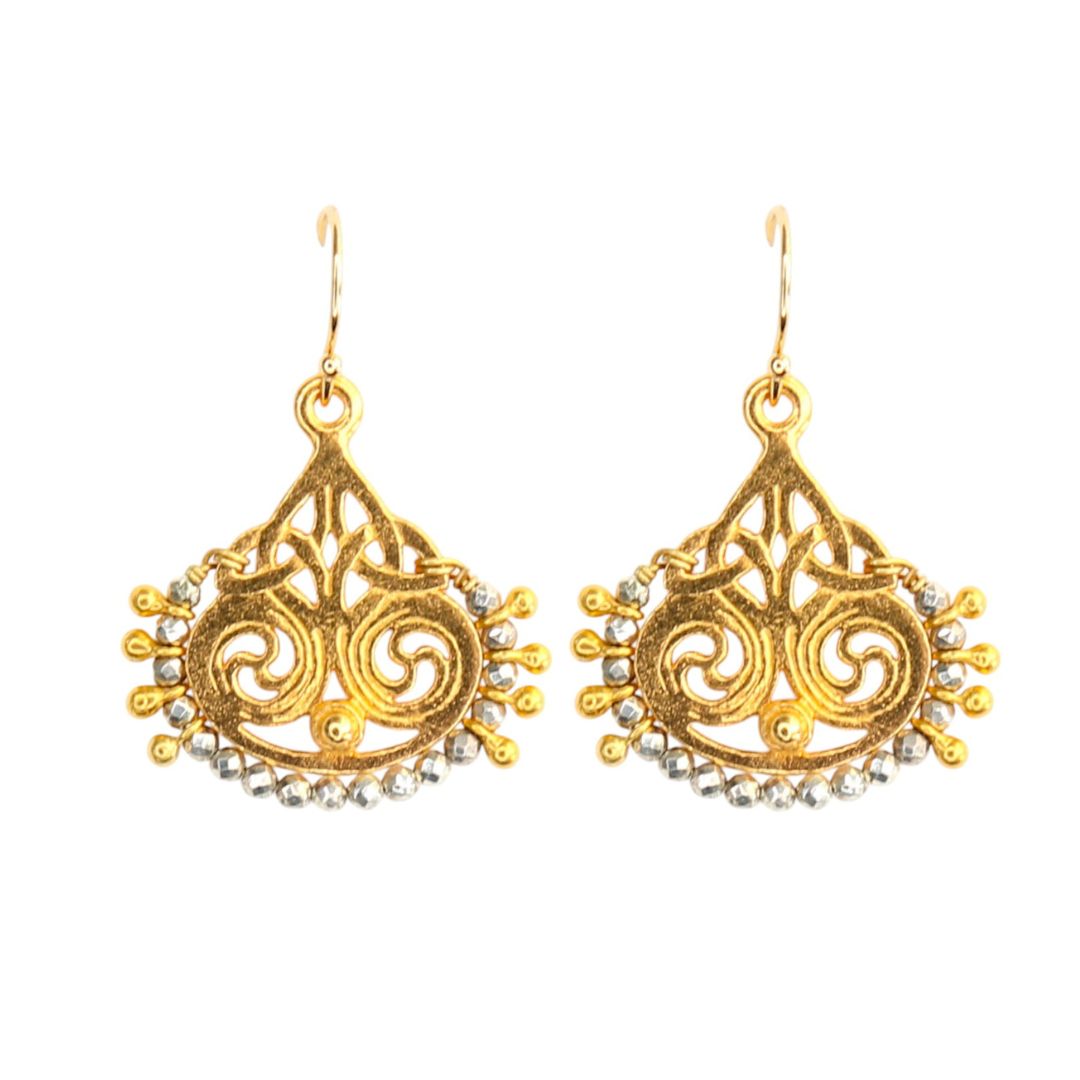 Deco Earrings in Silver Pyrite