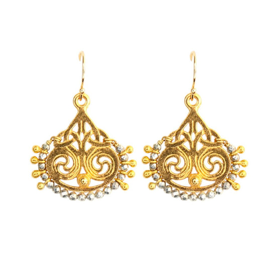 Deco Earrings in Silver Pyrite