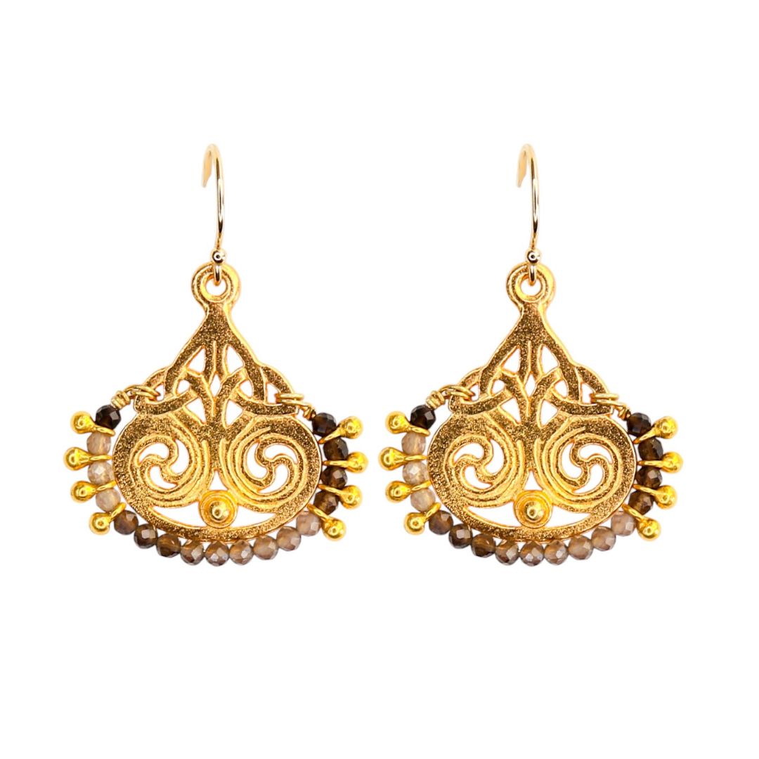 Deco Earrings in Smoky Topaz