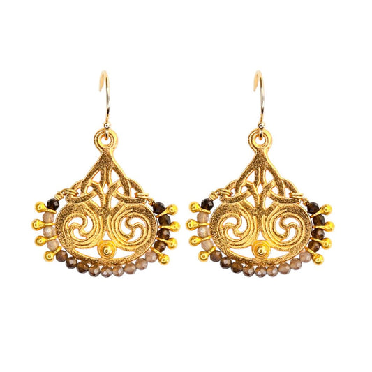 Deco Earrings in Smoky Topaz