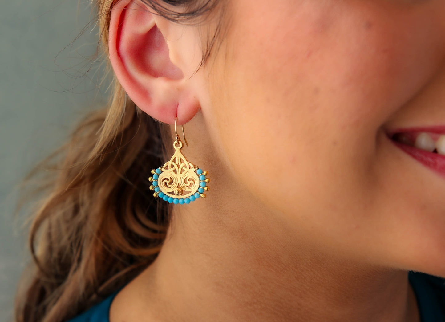 Deco Earrings in Silver Pyrite