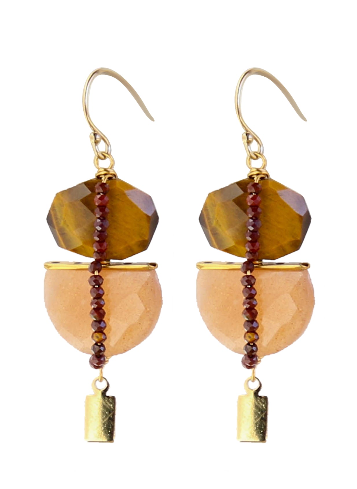 Duet Earrings in Tiger's Eye