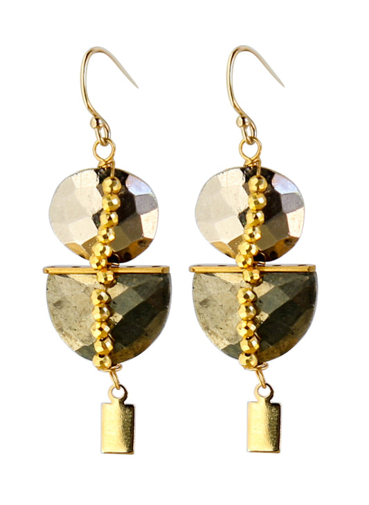 Duet Earrings in Pyrite