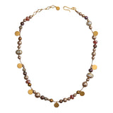Evie Knotted Necklace in White Pearl Multi