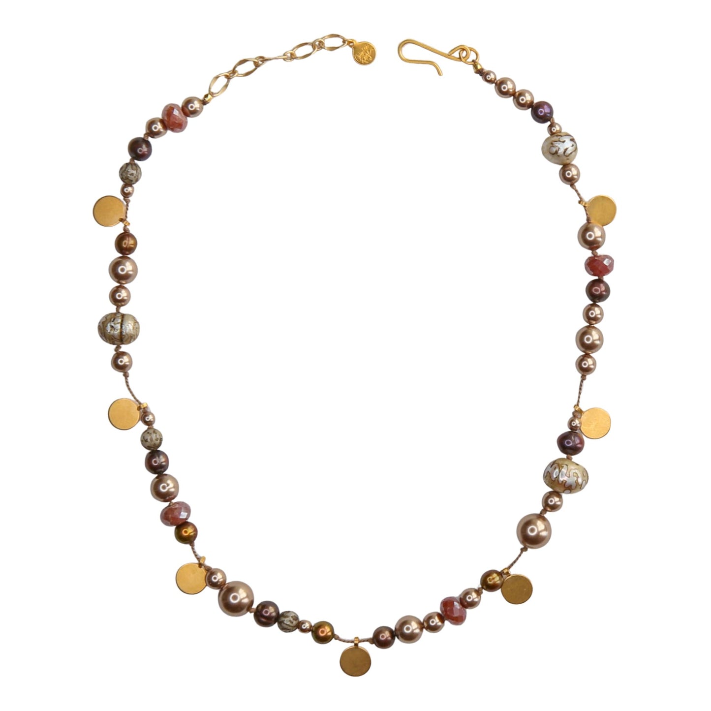 Evie Knotted Necklace in Chocolate Pearl