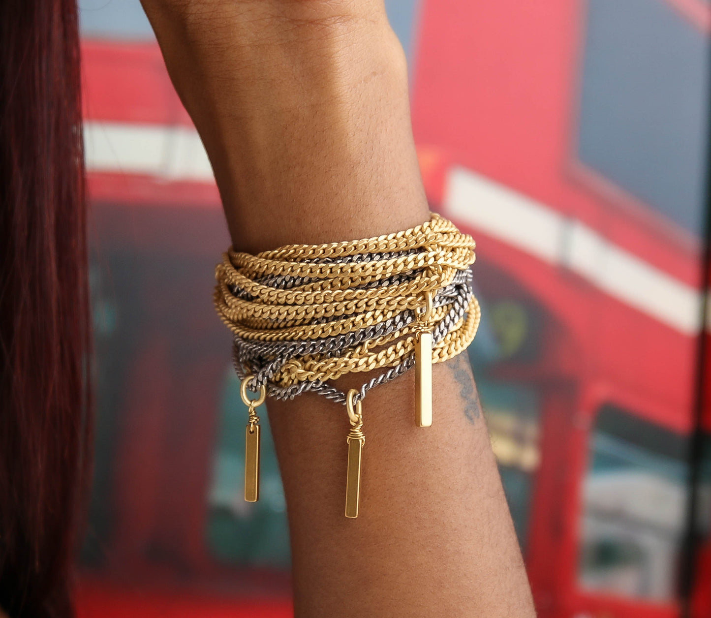 Fillmore Multi Strand Bracelet in Gold and Silver
