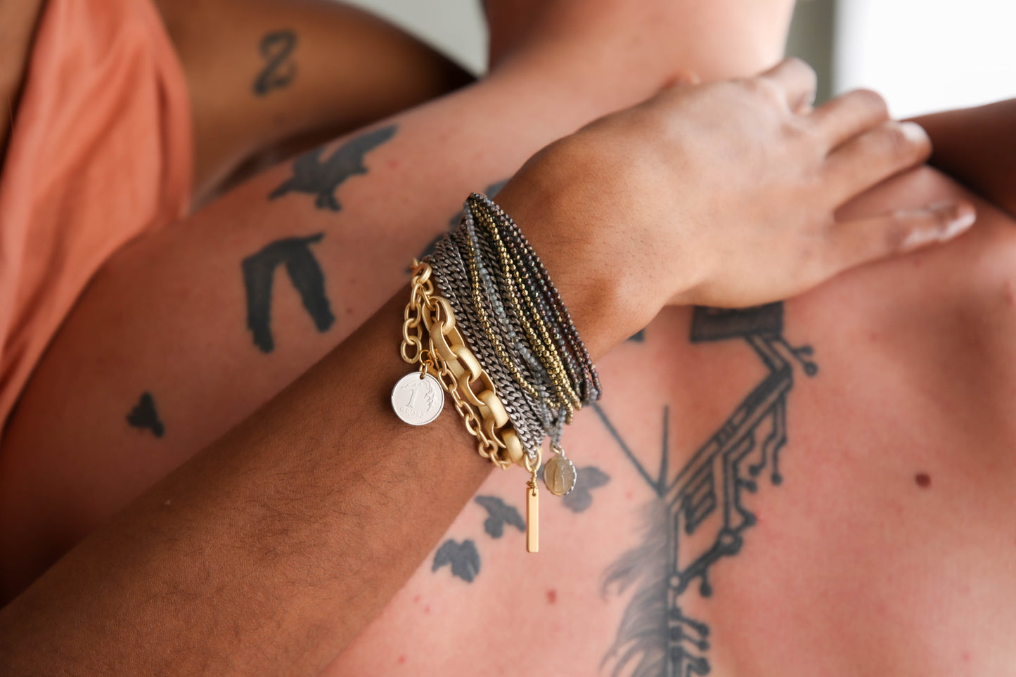 Fillmore Multi Strand Bracelet in Gold and Silver