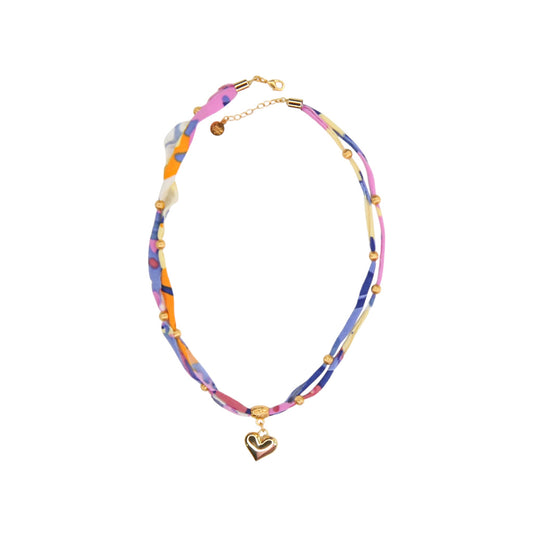 Fizz Fabric Necklace in Blues