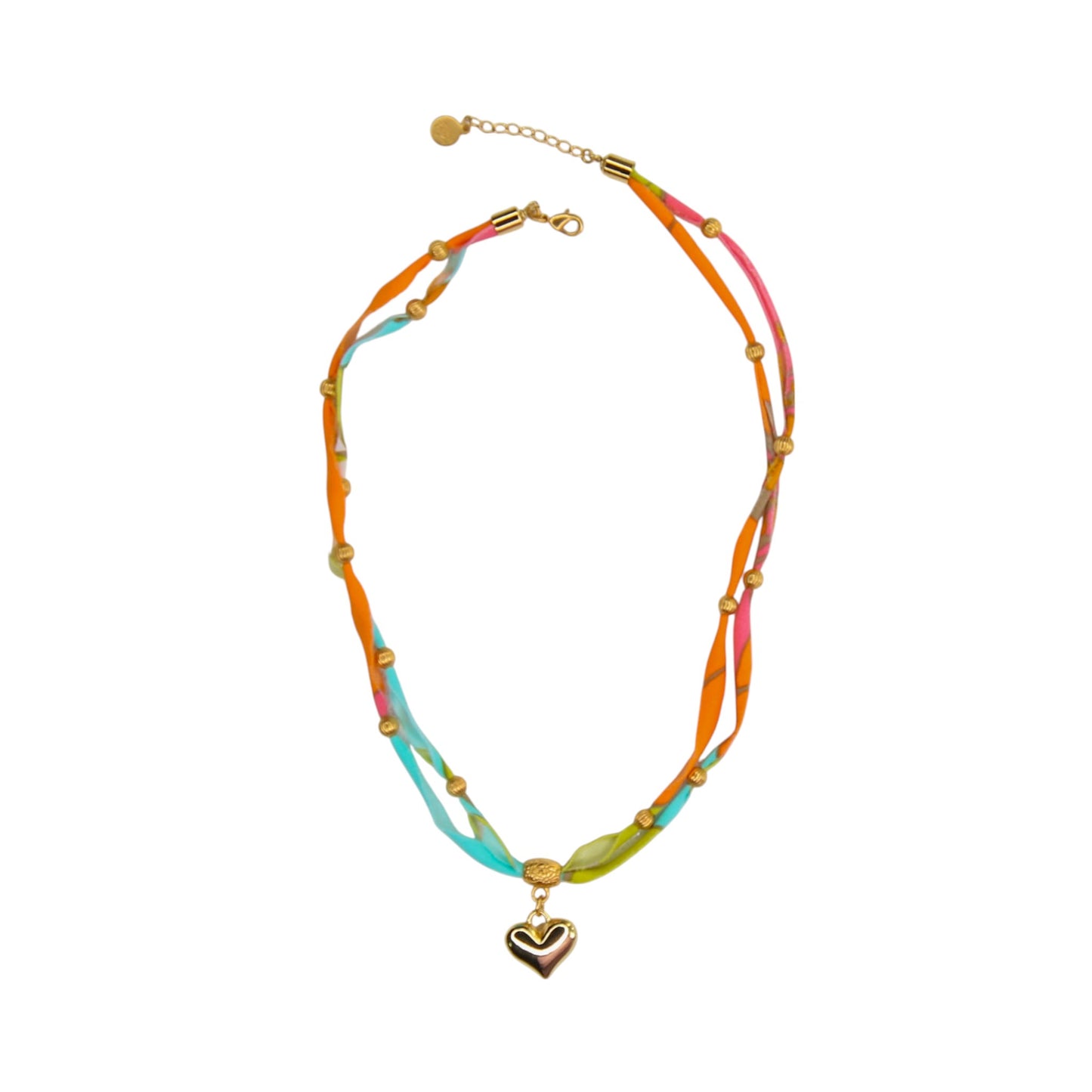 Fizz Fabric Necklace in Pink Melon