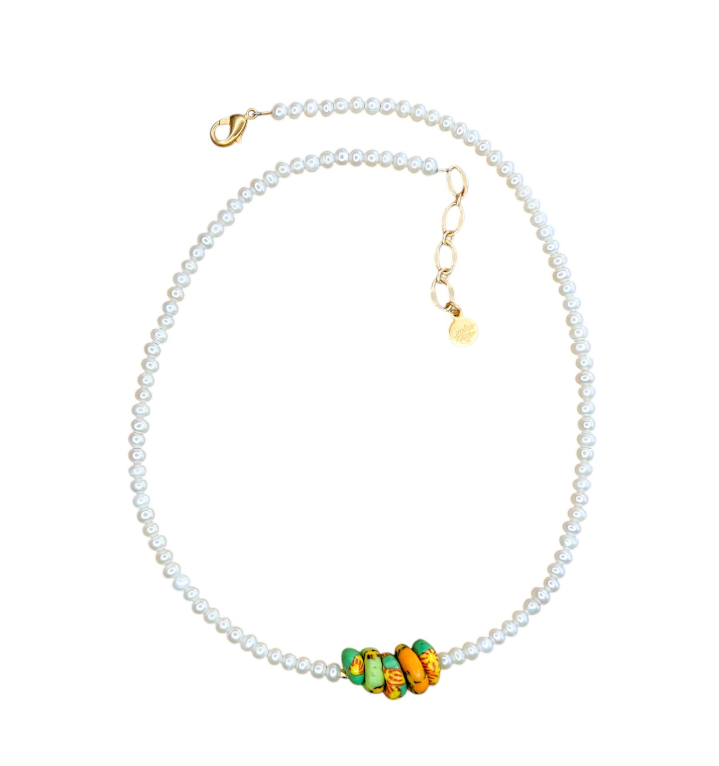 Flamenco Short Necklace in Greens