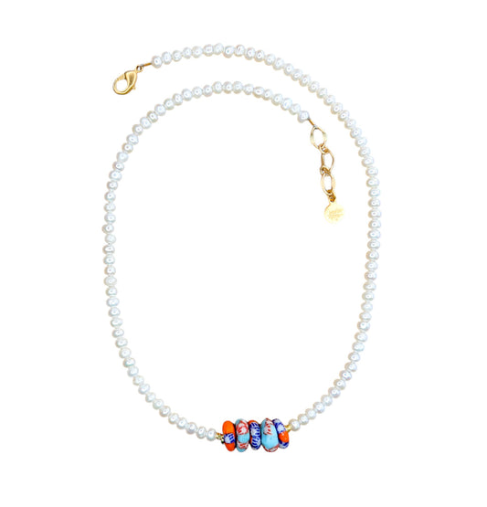 Flamenco Short Necklace in Pinks