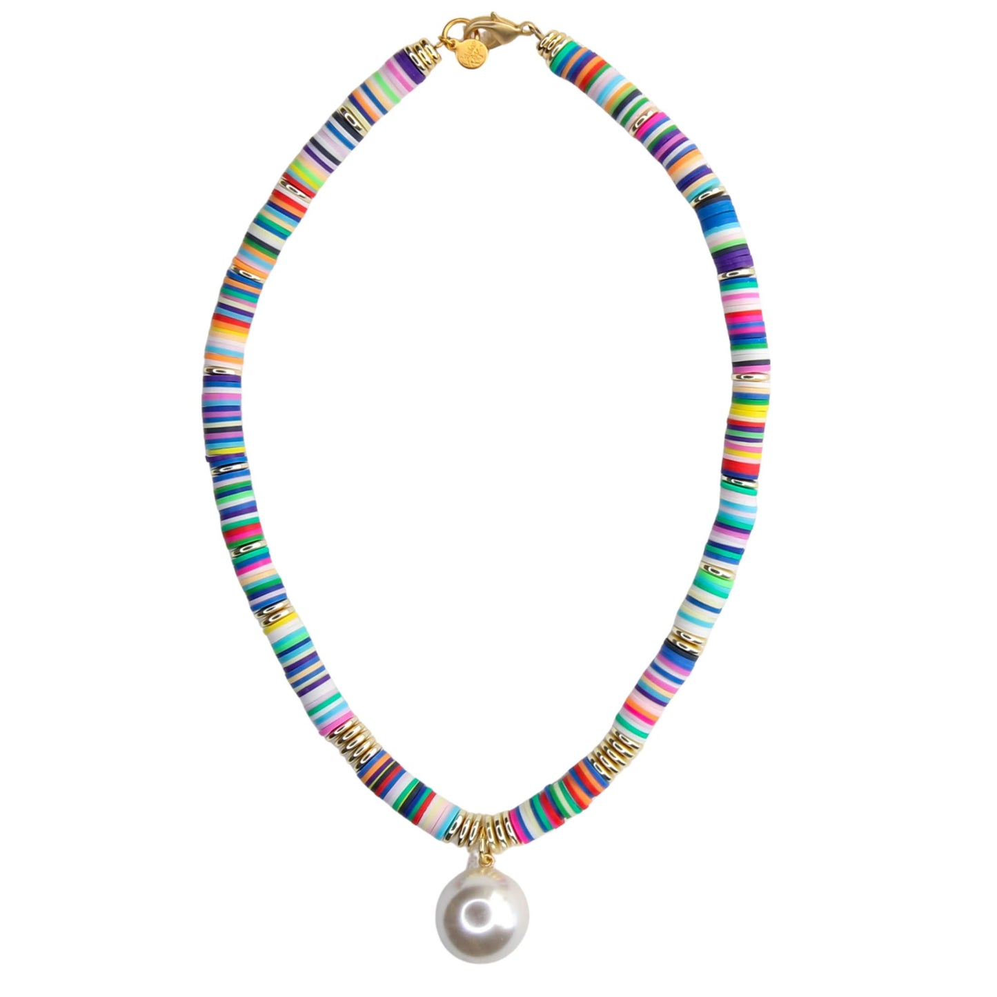 Melon Short Necklace in Multi with Pearl