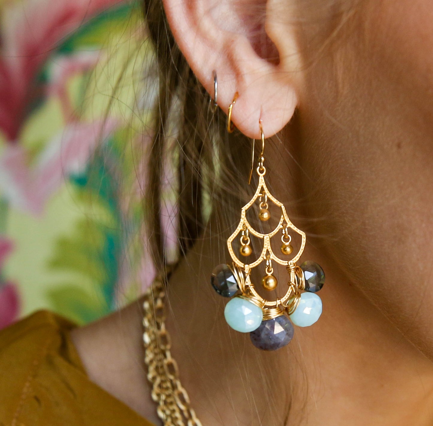 Frances Earrings in Lavender Multi