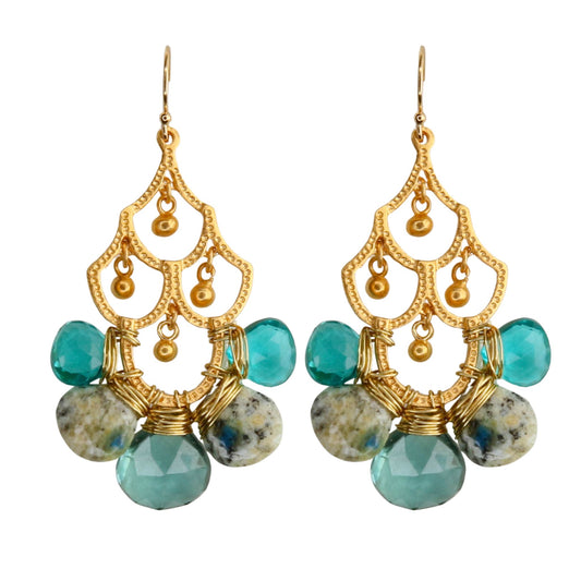 Frances Earrings in Teal Chalcedony