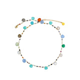 Gemstone Station Necklace in Blue Multi