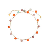 Gemstone Station Necklace in Pink Multi
